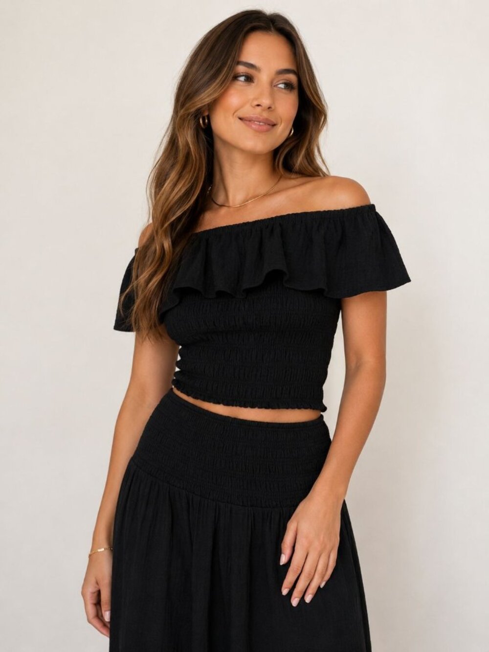 Old Navy size XL Off-Shoulder Crinkle Gauze Crop Top Black NEW